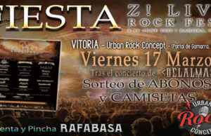 FIESTAS Z! LIVE ROCK FEST. Este viernes 17 de marzo en Vitoria, tras el concierto de DELALMA.