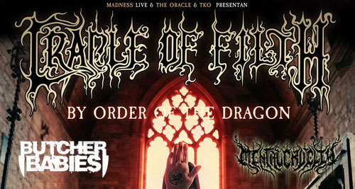 CRADLE OF FILTH + BUTCHER BABIES + MENTAL CRUELTY en Noviembre 