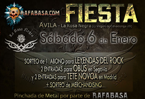 FIESTA RAFABASA en AVILA el sábado 6 de enero