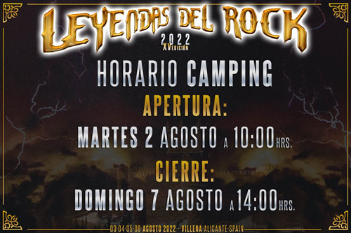 LEYENDAS DEL ROCK - Horarios, detalles, planos, destalles...