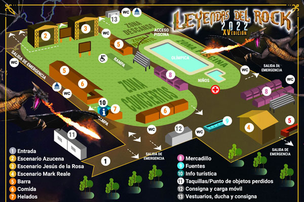 LEYENDAS DEL ROCK - Horarios, detalles, planos, destalles...