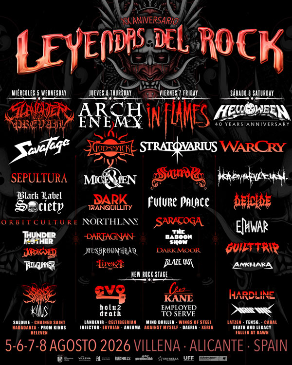 LEYENDAS DEL ROCK 2026 - HORARIOS