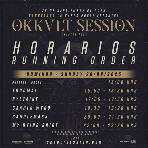 OKKULT SESSION 2025: HORARIOS YA DISPONIBLES 