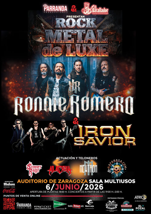 ROCK METAL DE LUXE en Zaragoza, con Ronnie Romero, IRON SAVIOR, etc